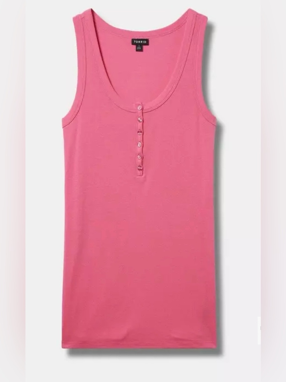 Torrid Cotton Modal Ribbed Scoop-neck Sleeveless Henley Tank Top Size 2